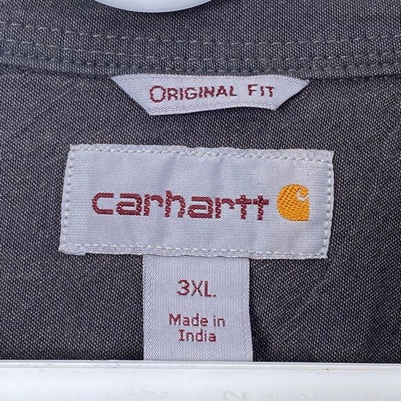 Carhartt Original Fit Button Up Shirt – Men’s 3XL Regular 100% Cotton Workwear - Picture 4 of 10